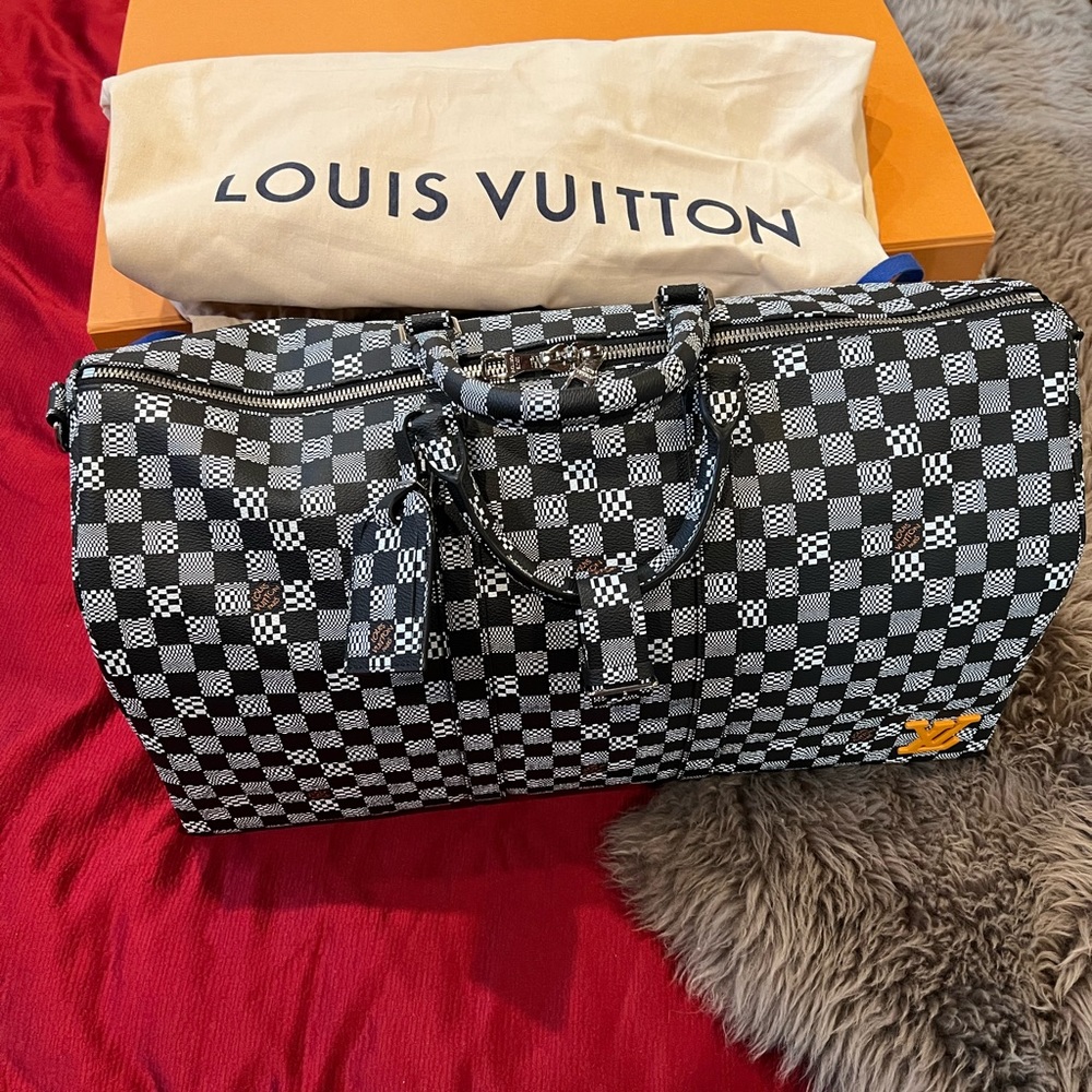 ***Louis Vuitton Distorted Damier Distorted Keepall 50